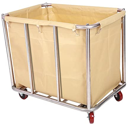 Wäschewagen 400L, Kommerziell Edelstahl Wäschewagen mit Rollen,90x65x80cm | 120 Kg Tragkraft,Groß ,Home Hotel Wäschekammer, 4-Zoll-Räder, Edelstahl, Hochbelastbarkeit, wasserdichtes abnehmbares Beute