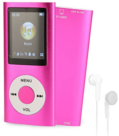 Yunseity Lecteur de Musique MP3/MP4 1,8 Pouces, Ultra Fin Mini Lecteur Portable Prenant en Charge la Carte Mémoire 64G, Longue Durée de Veille