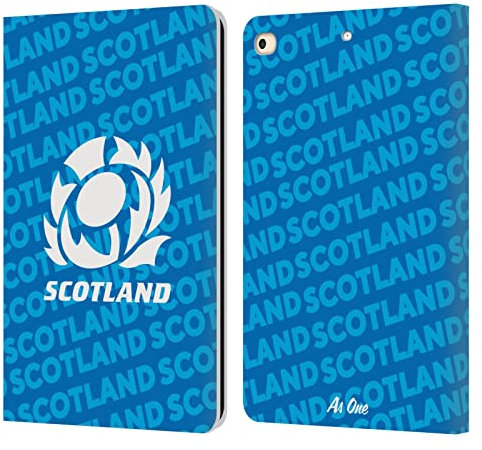 Head Case Designs Licenza Ufficiale Scotland Rugby Logo Blu Grafica Custodia Portafoglio in Pelle Compatibile con Apple iPad 9.7 2017 / iPad 9.7 2018