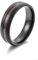 BlackAmazement 316L Edelstahl Ring Holz Maserung Inlay 6mm Größe 52-71 Gold Blau Schwarz Silber Damen Herren (Schwarz, 71 (22,6))