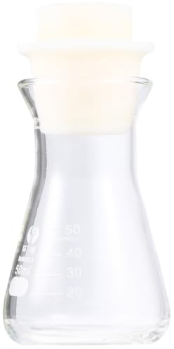 VILLFUL Erlenmeyerkolben aus Glas 50ml Konischer Laborkolben mit Korken Hitzebeständig Geruchsneutral für Chemielabor und Experimente