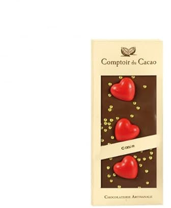 Tablette chocolat au lait coeur 90g - Comptoir du Cacao