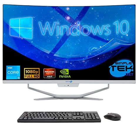 SIMPLETEK - PC All in One Display Curvo 27 Core i3 Scheda Video GTX1650 4GB Windows 10 | 32GB RAM SSD 2TB | Lavoro, Gaming