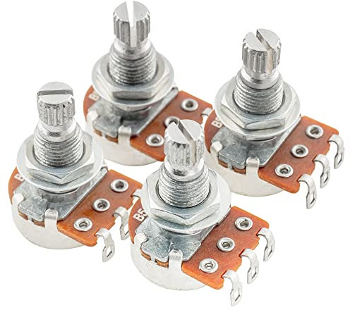 Alpha B500K Mini Pots Metric Split Standard Shaft 9.5mm Linear Taper Potentiometers for LP SG Electric Guitar Bass (Set of 4)