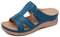 SMajong Sandales Femme été Mode Mules Femmes Compensées Chaussons Confortable Bout Ouvert Plateforme Pantoufles Chaussures de Plage Bleu Taille:37 EU