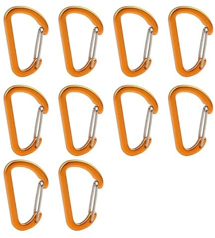 seluluory Wire Gate Karabiner Clip Karabiner Heavy Duty D Form Clip Für Schlüssel Karabinerhaken Für Hängematten Camping Wandern Angeln Screwgate Karabiner
