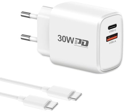 30W USB C Chargeur avec 2M Câble Type C, Gcstnn 2 Port Rapide Chargeur Secteur Adaptateur pour Google Pixel 9Pro XL/9Pro/9/8a/8Pro/8/7/6/9 Pro Fold/Watch, iPhone 15 Pro Max, Samsung Galaxy S24 Ultra
