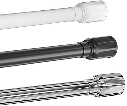 Duschvorhangstange SLIM Teleskopstange ohne Bohren – In 3 Größen zur Auswahl: 70–120 cm, 95–160 cm, 150–250 cm – In 3 Farben - Rostfrei, stabil & einfach montierbar (70-120cm, Schwarz)