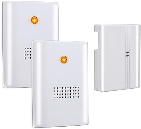 AKUSTIK Türklingelsignal Weiterleitungs-System – 2er Sparset – Funkklingel-Signal per Funk weiterleiten – batteriebetriebener Akustik-Konverter mit 2 Funkempfängern