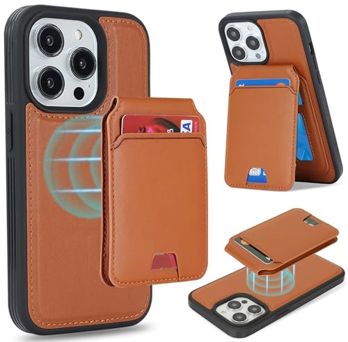 Ｈａｖａｙａ for Coque iPhone 11 Pro Max Compatible avec Magsafe Etui für iPhone 11 Pro Max avec Porte Cartes détachable Coque Portefeuille Cuir pour Femmes et Hommes- Marron
