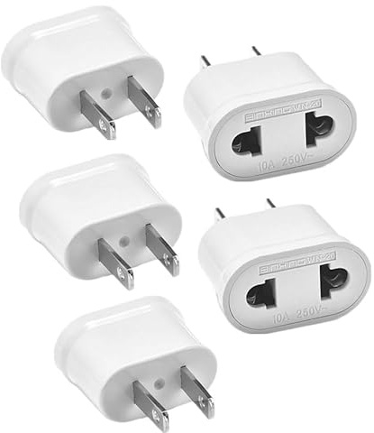 Switian Reiseadapter Typ A 5er Pack – EU-Stecker zu US-Stecker Konverter für Geräten,Frankreich, USA, Japan, Kanada, China & Thailand