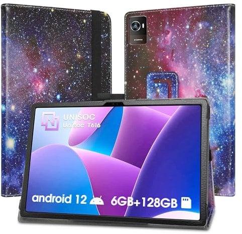 JRTAL Custodia per OUKITEL OKT3, PU Pelle Slim Flip Case Cover Protettiva Pieghevole Stand Cover per OUKITEL OKT3 10.51 Tablet - Galaxy