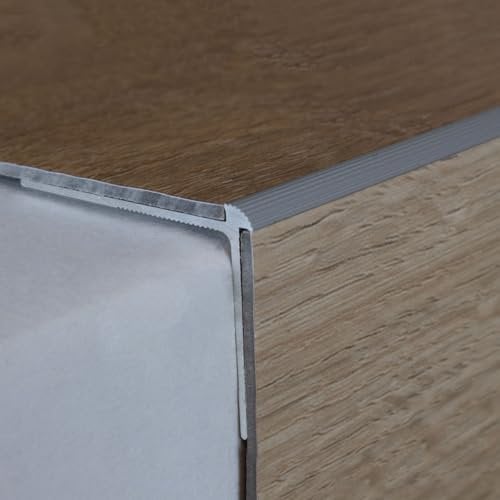 PROVISTON | Treppenkanten- & Winkelprofil | Aluminium | 40 x 30 x 1000 mm | Silber | Metallprofil | Treppenprofil