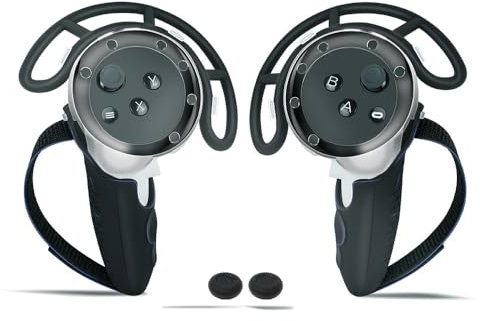 Controller-Griff-Abdeckung mit Stoßfängerring für Meta Quest 3, Griff-Schutzhülle mit Handschlaufen und 2 Joystick-Abdeckungen für Quest 3 Touch-Controller, vollständiger Schutz (schwarz)