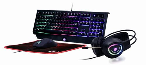 GMB GAMING Kit da Gioco con retroilluminazione 4 in 1 'Phantom', Layout US Marca