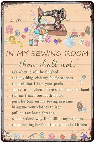 In My Sewing Room Retro Look Iron Decoration Art Sign Wall Decor For Bedroom Man Cave Decor Funny Garage Signs 30X20 CM Metal Sign