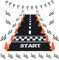 Windspeed 38PCS Racing Checkered Flags and Traffic Cones for Race Car Party, 24 Checkered Flags with Stick/ 12 Racing Traffic Cones/ 3Meter Triangle Flag/ 2Meter Racetrack Floor Running Mat