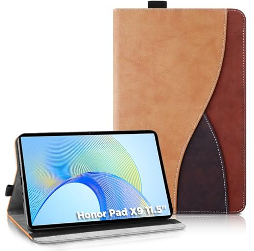 AsWant Hülle für Honor Pad X9 Tablette Case Cover - Ultradünne Tablette mit Portemonnaie und Standfunktion Schutzhülle Kompatibel mit Honor Pad X9 11.5 Zoll (Braun)