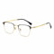 Cyxus Browline Brille Ohne Stärke Herren Damen mit Titan Tempel Mode Metall Browline Rahmen（8142X62 Schwarz&Gold）