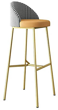 Barhocker, Restaurant-Barstühle, Theken-Barhocker, moderne Inselstühle mit Metallbeinen und Fußstütze für drinnen und draußen, Zuhause, Küche, Geschäft (grau 75 cm) (Kaffee, grau 65 cm) Star of Light