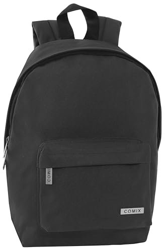 COMIX 71512NE, Mini Zaino Unisex-Adulto, Nero, 22 x 33H x 10 cm