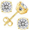 KRKC Moissanite Ohrringe für Damen, S925 Silber Diamant Ohrstecker 1,6 Karat, 14K Gold vergoldet VVS1 D Farbe, Herz-Krappen Nickelfrei Rund Ohrschmuck(0,8ct Einzel-1,6 ctw-6mm, 14K Gold Vergoldet)