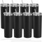MALLOOM Ensemble de Gobelets Minces en Acier Inoxydable de 20 oz (8 Pack), Gobelet de Voyage Fin Isolé, Mug à Double Paroi sous Vide avec Pailles en Métal, Emballé Individuellement, Noir