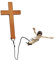 Bungee Jumping Jesus Religiöse Dekoration, Wandkreuz Bungee Jesus Kruzifix, Ostern Kreuz Dekorationen für Home Office (Holz)