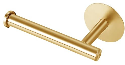 Meplait Toilet Roll Holder Wall Mounted Toilet Paper Holder Self Adhesive Toilet Roll Holder Toilet Tissue Holder for Bathroom Kitchen (Gold)