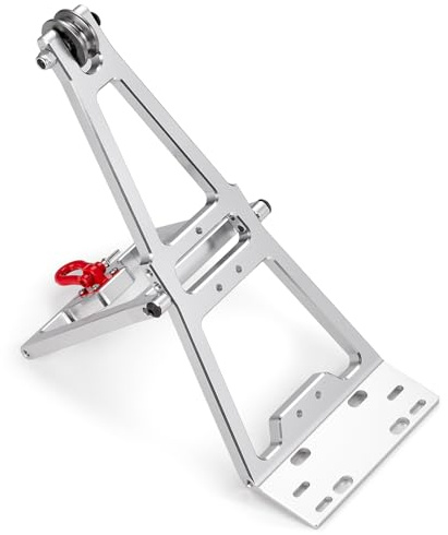 WEFEINO Aluminum Alloy RC Winch Double Stent Rescue Set, Silver | Truck Tow Crane Arm Wrecker Kit, For Axial 1/10 SCX10 TRX4, RC Crawler Car, Upgrade Parts