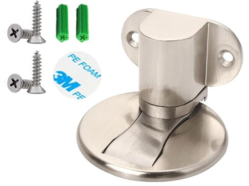 Upgraded Magnetic Door Stopper,Mechanical Door Stopper,Peel and Stick Doorstop,Magneti DoorStopper,Adjustable,for Yard,Living Room,Bedroom,Kitchen,Bathroom (Brushed Color)