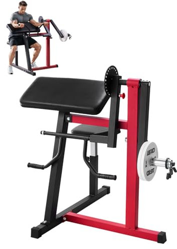 VEVOR Preacher Curl Bank, 2 in 1 Bizeps-Curlbank und Trizeps-Extension-Maschine, isolierte Bizeps-Station mit sitzendem Arm, Krafttrainingsbank, Trainingsgerät für das Heim-Fitnessstudio