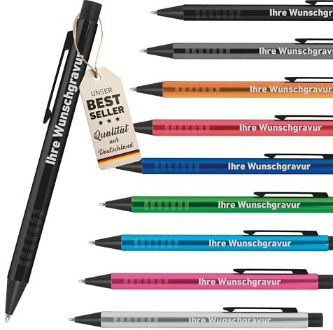 Kugelschreiber mit Gravur | Kosmos - personalisierter Stift - Werbekugelschreiber in verschiedenen Farben mit Wunschgravur, Anzahl:10
