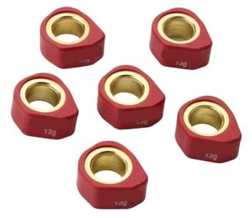 Lot de 6 galets de variateur for scooter (20 x 12 mm, 9 g, 11 g, 13 g, 16 g), compatibles avec les moteurs 4 temps Cygnus R125, GTR125, BWS125, Vino125, XCity125, XMax125, Zuma125(20x12mm 13g)