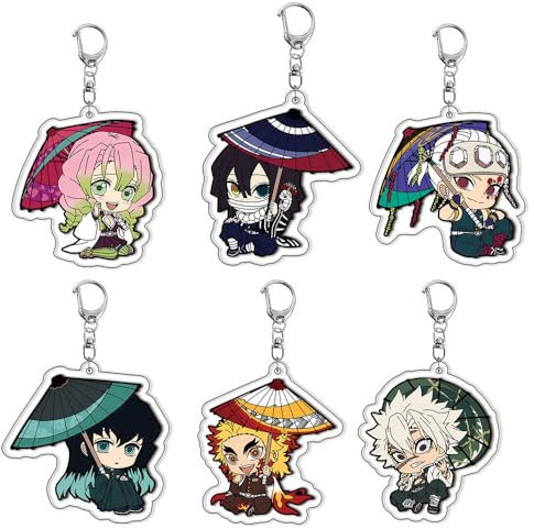 SUJEBRAN 6 Ghost Slayer Figurine Porte Clef Ghost Slayer Accessoires Cos Anime Jouet Keychain Merch