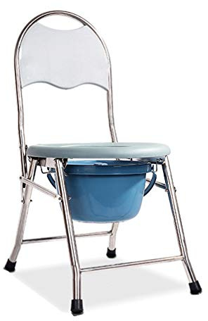 CEHJZQRPL Klappbarer Nachtstuhl, Toilettenstuhl über der Toilette, 3-in-1-Duschstuhl, mit Spritzschutz/Eimer/Deckel