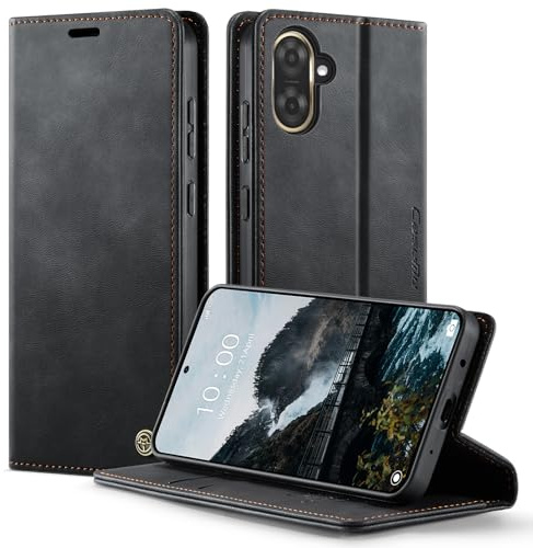 owlhold Handyhülle Xiaomi Redmi A5 hülle klapphülle Premium PU Lederhülle RFID Faltbare Handytasche Schutzhülle Kartenfach Standfunktion hülle Xiaomi Redmi A5 4G -Schwarz