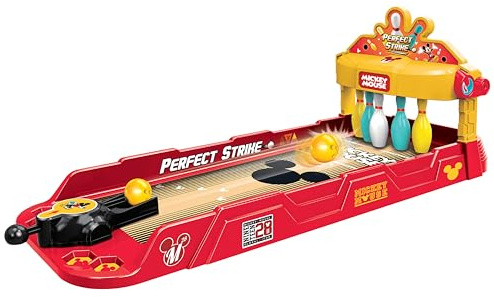 Disney Mickey Mouse Tabletop Bowling Game, Spring Launcher, Auto-Reset Pins