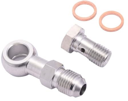 Brake Lines Kit Universal Stainless Steel M10 / M11x1.0 / M12 / M14x1.5 to AN4 Or AN6-6 Banjo Bolt Hose Barb Brake Line Fitting EPCGQ240(M14x1.5 mm to AN6-6)
