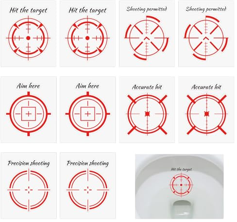 10pcs Toilet Stickers, Waterproof Durable Potty Training Stickers Toilet Bowl Aiming for Boys Bathroom Urinal & Restroom