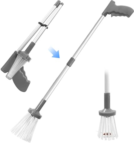 Jiaoshou Pan Attrape Araignée à Long Manche, Attrape Insectes Vivants | Attrape Insecte Pliable en Alliage d'Aluminium, Pince pour Araignée et Pièges à Cafards pour Maison et Jardin (Gris)