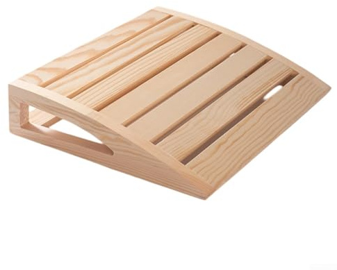 Reposacabezas de madera para sauna con curva ergonómica para soporte de cuello, accesorio de almohada de spa de grano natural, 38 x 31 x 7 cm (A)