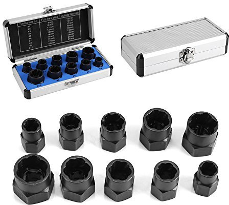 10 pezzi Rimozione del dado Dadi bullone danneggiati in lega Set di rimozione dell'estrattore per viti Kit di utensili per filettatura