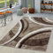 TT Home Teppich Wohnzimmer Gestreift Modern mit Konturenschnitt in Braun Beige Creme, Größe:80x300 cm