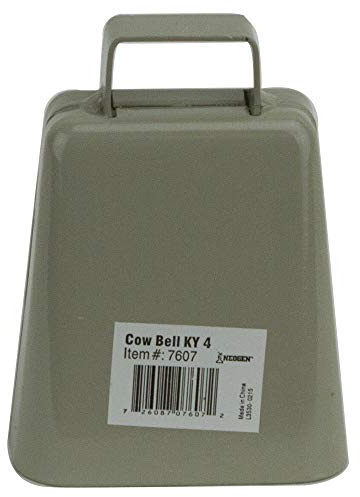 Ideal Instruments 7607 Cow Bell – 4 Loud Metal Cow Bell for Livestock, Outdoor Events, Cheering & DIY Crafts – Farm, Ranch, or Sports Use