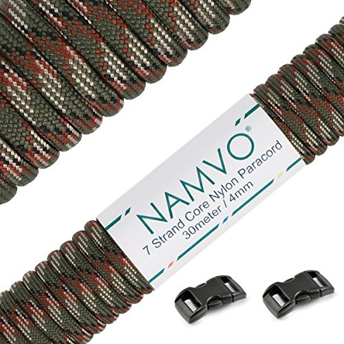 Namvo 550 Paracord Mil Spec Type III 7 Strand Parachute Cord Total Length 100ft/30 Meters Spots/Stripes/Camouflage