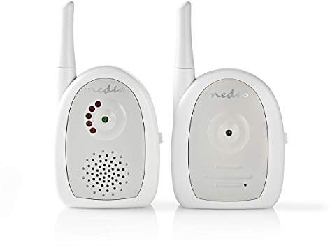 Nedis Nedis - Audio-Babyphone - 2,4 GHz - FHSS-Technologie - Plug-and-Play - Reichweite 300m - Voice Activated Alert (VOX) - Variable Geschwindigkeiten - Visual Sound-Indikator - Out-of-Range-Warnung 2.05 m Grau / Weiss, Weiß/Grau, BAMO111AUWT