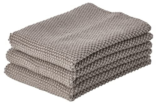 Zone Denmark Putzlappen aus 100% Baumwolle, 27 x 27 cm, 3er-Set, Taupe