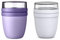 Mepal | Lunchpot Ellipse Mixed | Vivid Lilac + Cool Grey | Müslibecher to go | Unterteilung für Joghurt & Müsli | 500 ml + 200 ml | Geeignet für Gefrierschrank, Mikrowelle & Spülmaschine