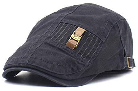 Adantico Herren Baumwolle Schirmmützen Flat Cap (Grau)